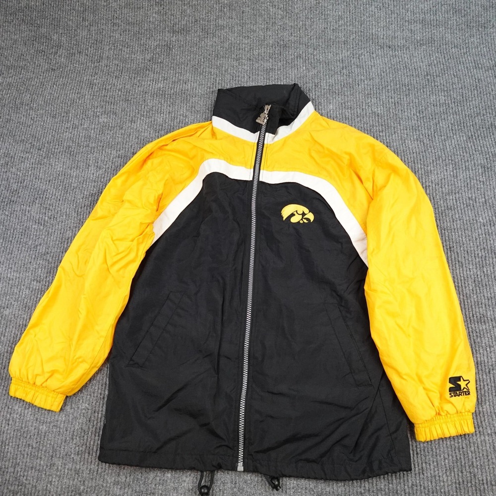 Vintage Iowa Hawkeyes Jacket Mens Medium Black NCAA Football Starter 90s